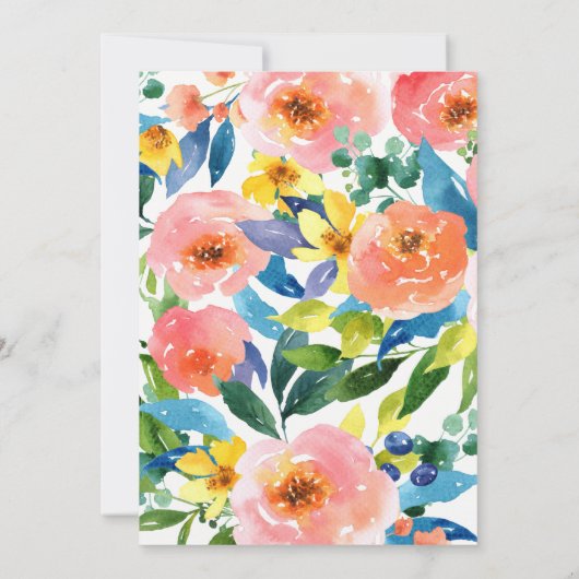 Garden Peonies Douche Uitnodiging van het paar (Achterkant)