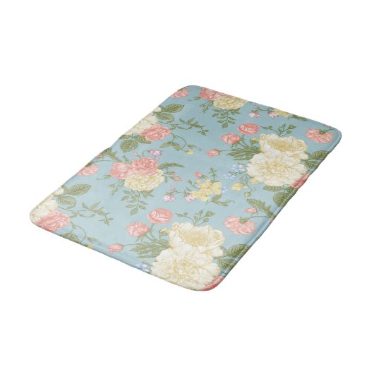 Garden Peony Floral Pattern Badmat (Gekanteld)