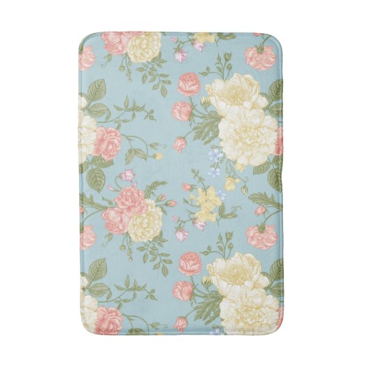 Garden Peony Floral Pattern Badmat (Voorkant Verticaal)