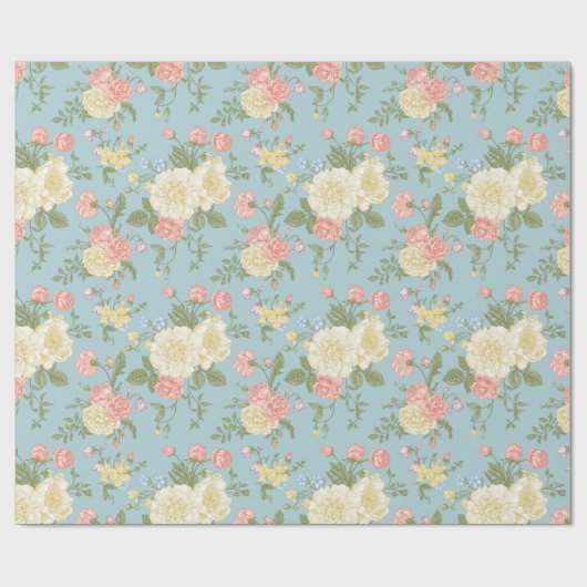 Garden Peony Floral Pattern Cadeaupapier (Vlak)