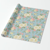 Garden Peony Floral Pattern Cadeaupapier (Uitgerold)