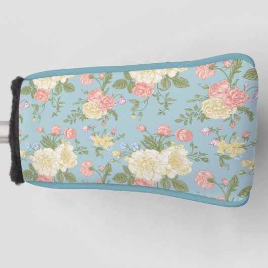 Garden Peony Floral Pattern Golfheadcover (Voorkant)