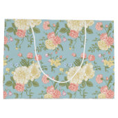 Garden Peony Floral Pattern Groot Cadeauzakje (Achterkant)