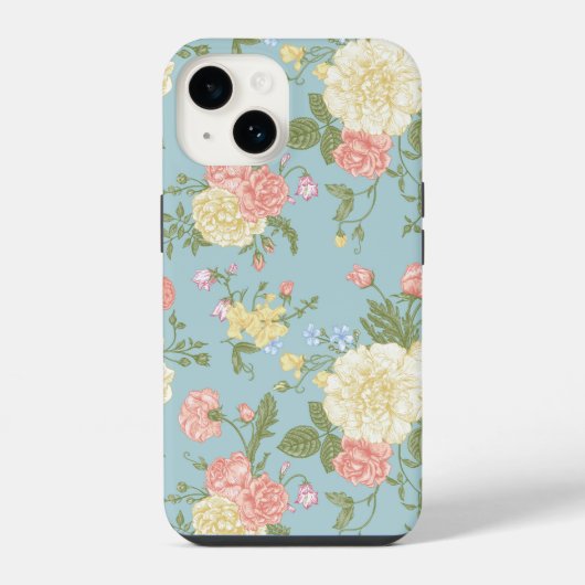 Garden Peony Floral Pattern iPhone Hoesje (Achterkant)
