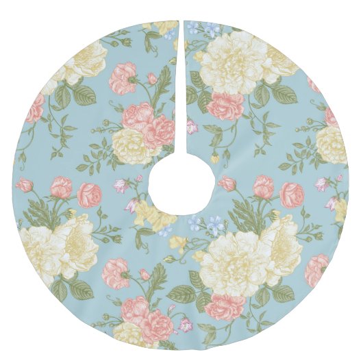 Garden Peony Floral Pattern Kerstboom Rok (Voorkant)
