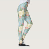 Garden Peony Floral Pattern Leggings (Rechts)