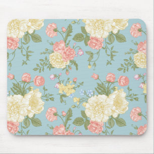 Garden Peony Floral Pattern Muismat