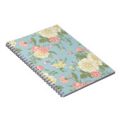 Garden Peony Floral Pattern Notitieboek (Rechterzijde)