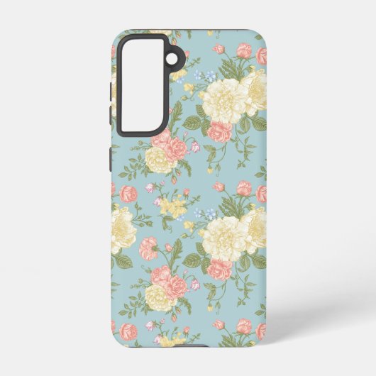 Garden Peony Floral Pattern Samsung Galaxy Hoesje (Achterkant)