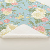 Garden Peony Floral Pattern Sherpa Deken (3/4)