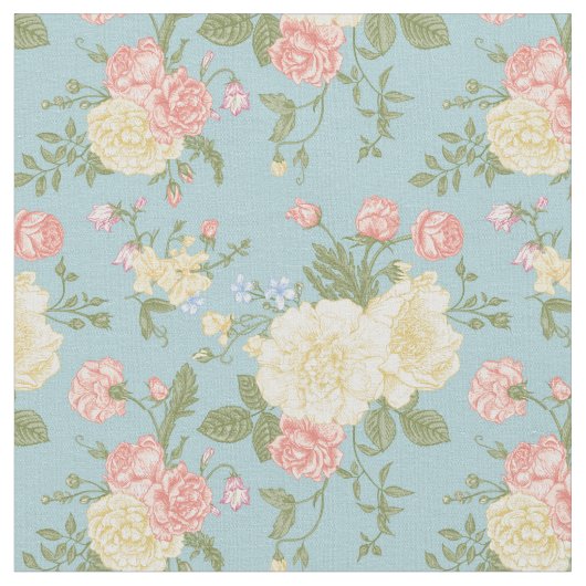 Garden Peony Floral Pattern Stof (Close Up)