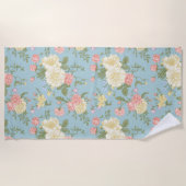 Garden Peony Floral Pattern Strandlaken (Voorkant)