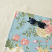 Garden Peony Floral Pattern Strandlaken (In situ)