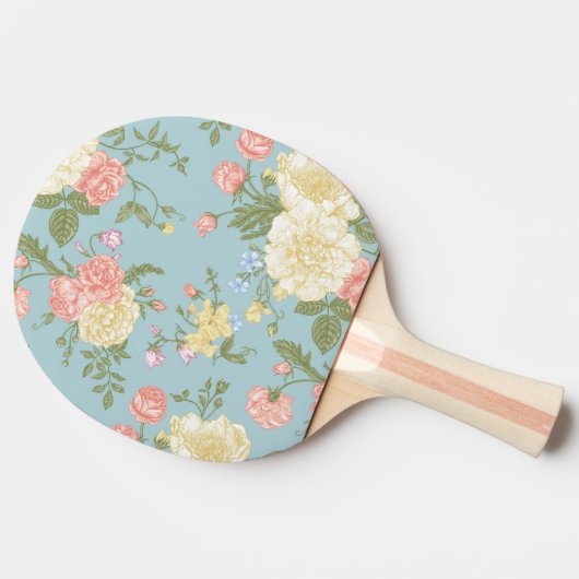 Garden Peony Floral Pattern Tafeltennisbatje (Zijkant)