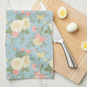 Garden Peony Floral Pattern Theedoek (Quarter Fold)