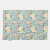 Garden Peony Floral Pattern Theedoek (Horizontaal)