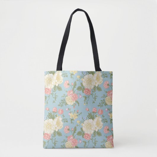 Garden Peony Floral Pattern Tote Bag (Voorkant)