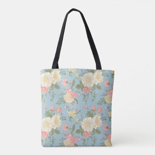 Garden Peony Floral Pattern Tote Bag (Achterkant)