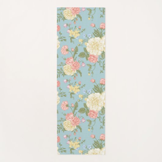 Garden Peony Floral Pattern Yogamat (Voorkant)