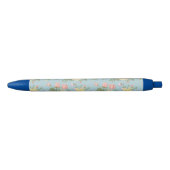 Garden Peony Floral Pattern Zwarte Inkt Pen (Voorkant)