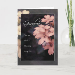 Garden Phlox Flower Birthday Card for Grandma Kaart