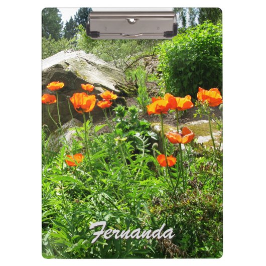 Garden Photo Lush Park Spring Poppies any Text Klembord (Voorkant)
