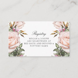 Garden Pink Floral Registry Kaart