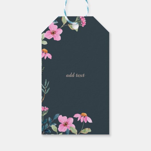 Garden Pink Flowers Cadeaulabel (Achterkant)