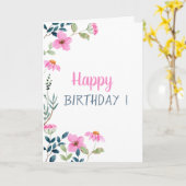 Garden Pink Flowers Kaart (Gele Bloem)