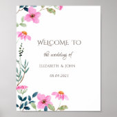 Garden Pink Flowers Poster (Voorkant)