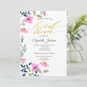 Garden Pink Flowers Vrijgezellenfeest Kaart (Staand voorkant)