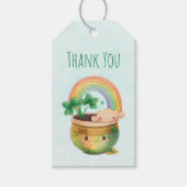 Garden Planter met regenboog en klaver Dank u Cadeaulabel (Voorkant)