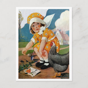  GARDEN "PLANTING TIME" BABY EN ROOSTER BRIEFKAART