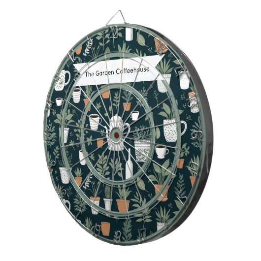 Garden Plants and Coffee Personalized Dartbord (Voorkant Rechts)