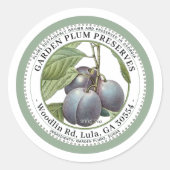 Garden Plum Preserve Jelly Label (Voorkant)