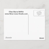 Garden Pond en Curious Kitten Briefkaart (Achterkant)