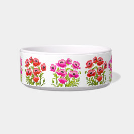 Garden Poppy Flowers Cat Bowl Voerbakje