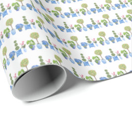 Garden Pots (on White) Wrapping Paper Cadeaupapier