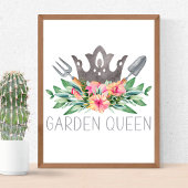 Garden Queen Boho Waterverf Gardener Poster