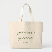 Garden Queen Modern Plant Lover Script Name Grote Tote Bag (Voorkant)