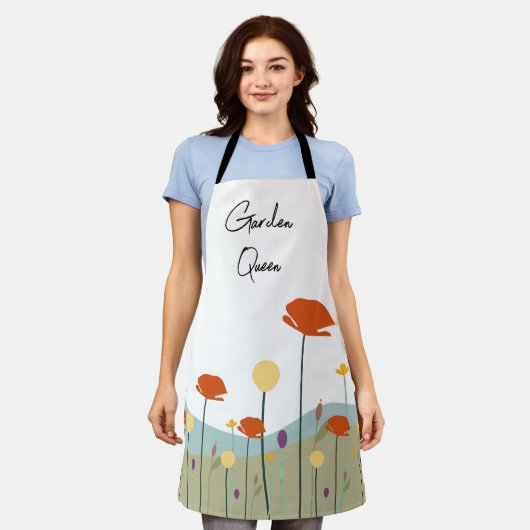 Garden Queen Schort Floral Custom Gardener Gift (Gedragen)