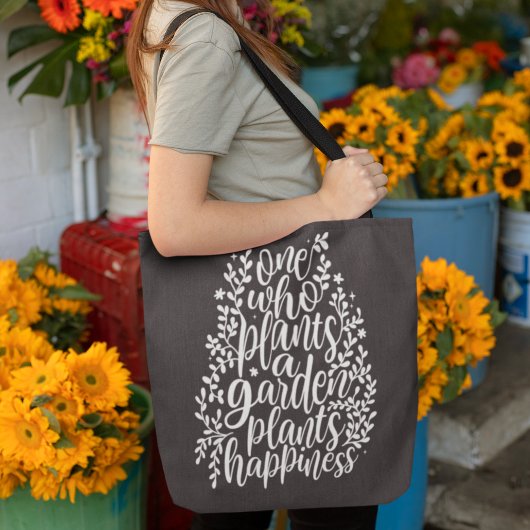 Garden Quote Hand Lettered Tote Bag
