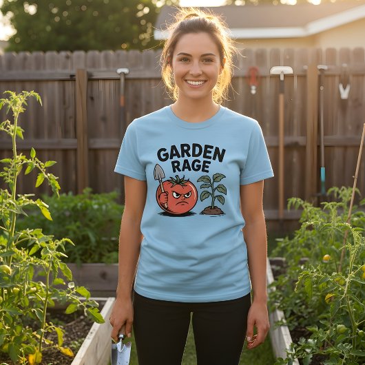 Garden Rage – Angry Tomato Gardening Design T-shirt