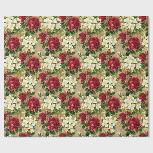 Garden Red Roses Cadeaupapier (Vlak)