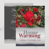 Garden Red Roses Housewarming Uitnodiging (Voorkant / Achterkant)