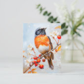 Garden Redstart in zachte impressionistische pense Briefkaart (Staand voorkant)