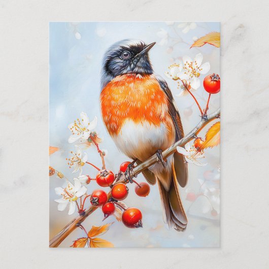 Garden Redstart in zachte impressionistische pense Briefkaart (Voorkant)