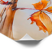 Garden Redstart in zachte impressionistische pense Perfect Poster (Hoek)