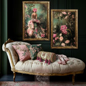 Garden Romance Bouffant Elegant Lady Portrait Tissuepapier