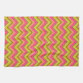 Garden Roos Chevron in roze en groen Theedoek (Horizontaal)